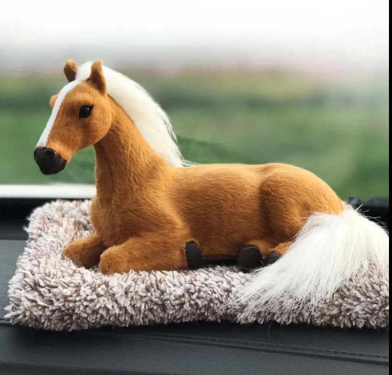 Flocked horse figurine