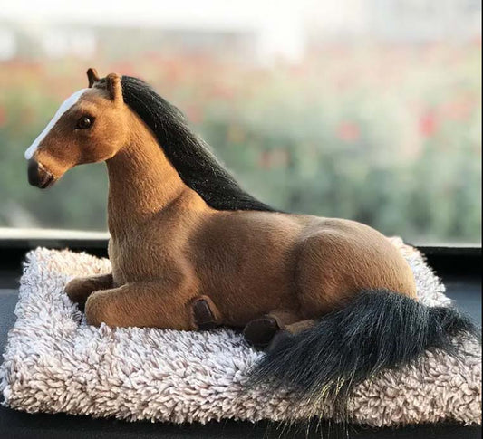 Flocked horse figurine