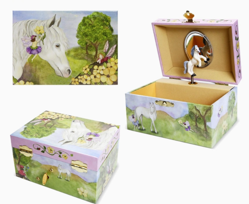 Horse Fairy Musical Jewelry Box - plays DANCE OF THE SUGAR PLUM FAIRY