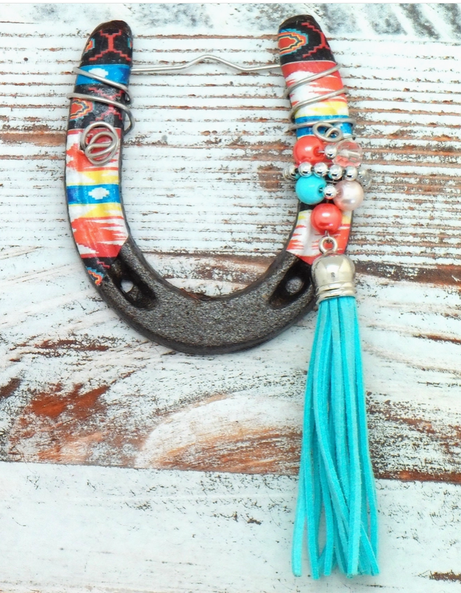 Little Lucky Western Horseshoe- Colorful Navajo