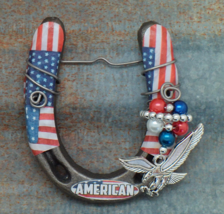 Little Lucky Western Horseshoe- American Flag