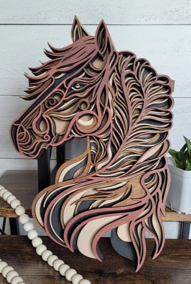 Wood Horse Head