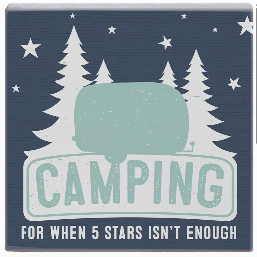 Camping 5 Stars Navy - Small Talk Square