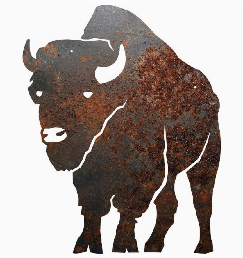 Rustic Metal Buffalo Silhouette Sign