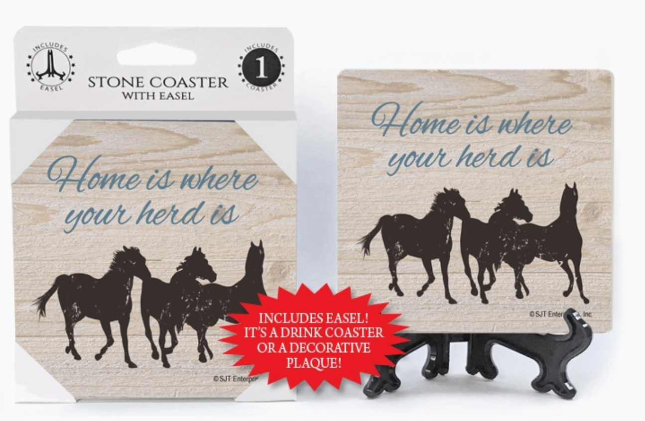 Home Is Where Your Herd Is 1-pack Absorbent Coasters.