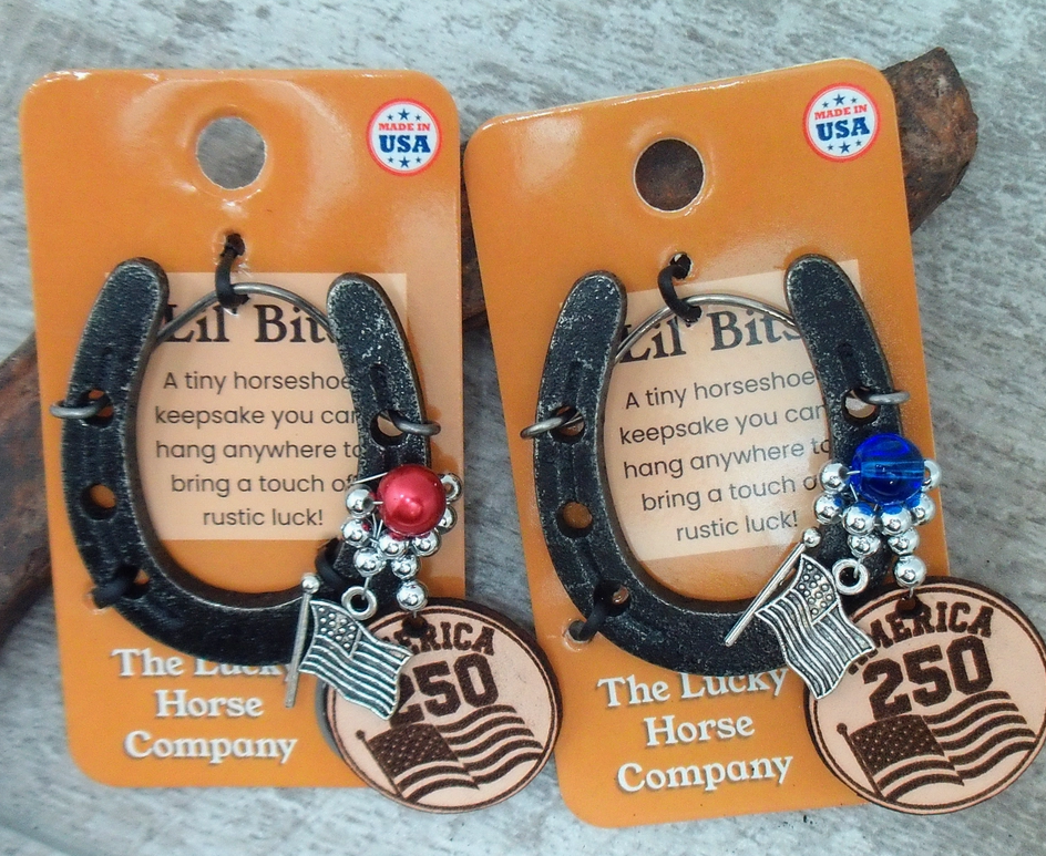 Equestrian Mini Lucky Horseshoe Ornaments- America 250!