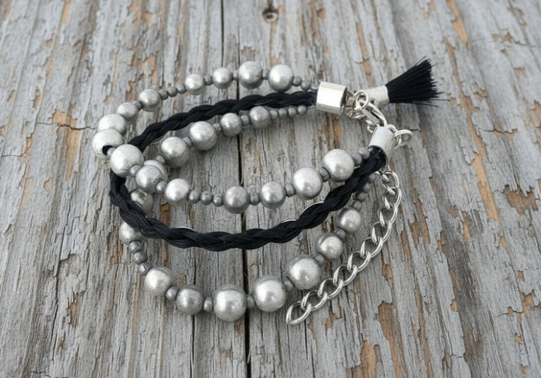 Navajo Pearl Horse Hair Bracelet