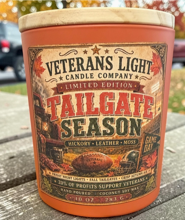 Tailgate Season| Hickory, Leather, Moss | Fall Football 10 oz candle