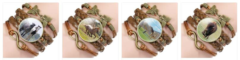 Chasing Horses Leather Bracelet