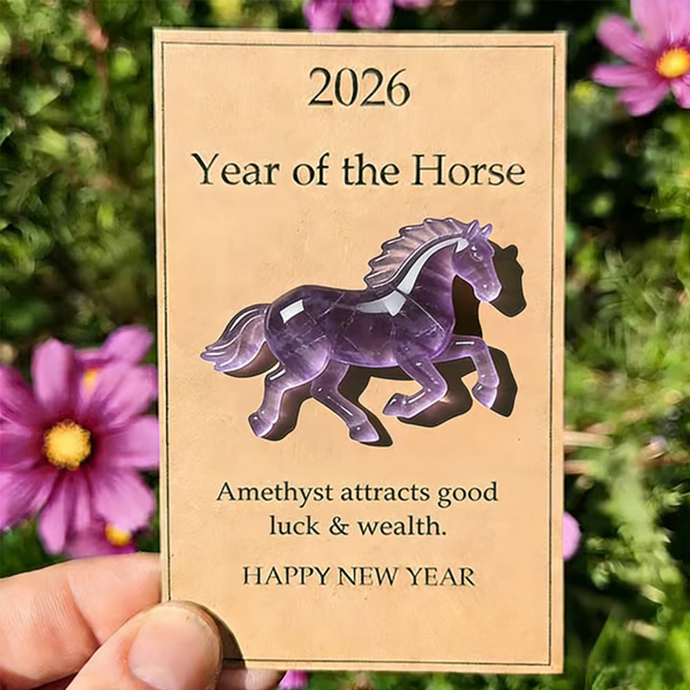 Year of the Horse lucky card & figure