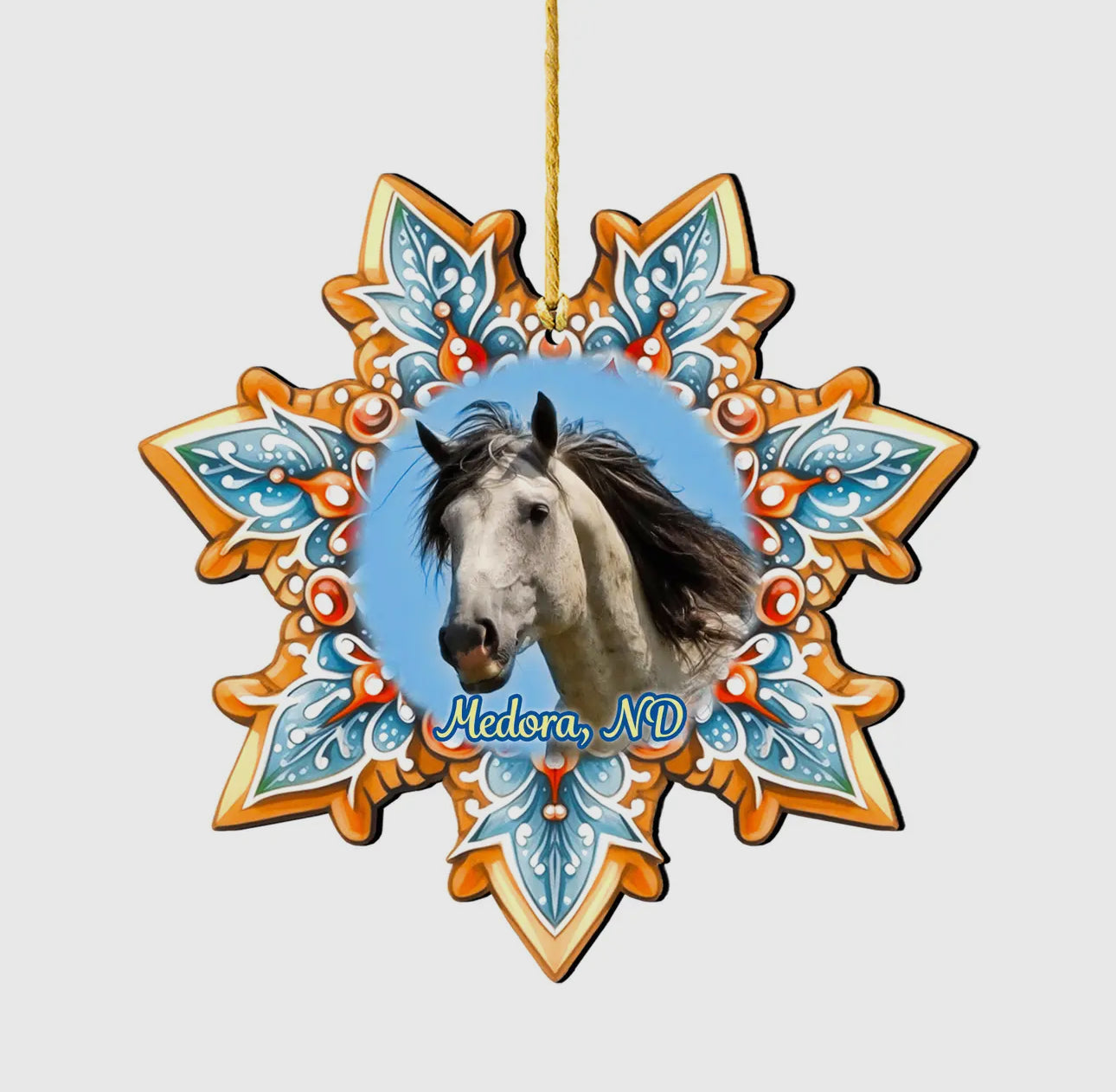 Chasing Horses Snowflake Ornaments