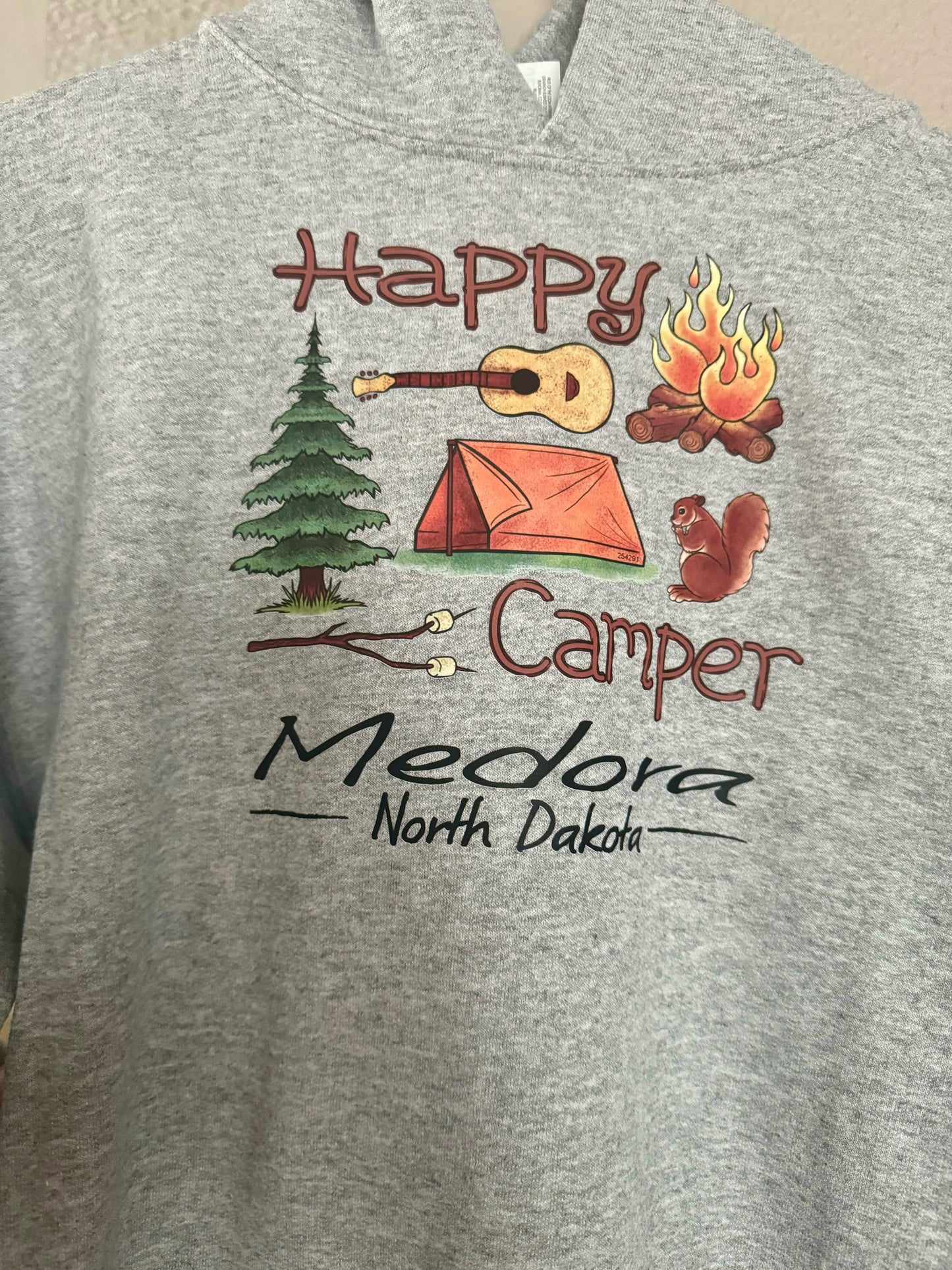 Youth Happy Camper Medora, ND hooded sweatshirt