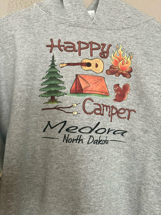Youth Happy Camper Medora, ND hooded sweatshirt