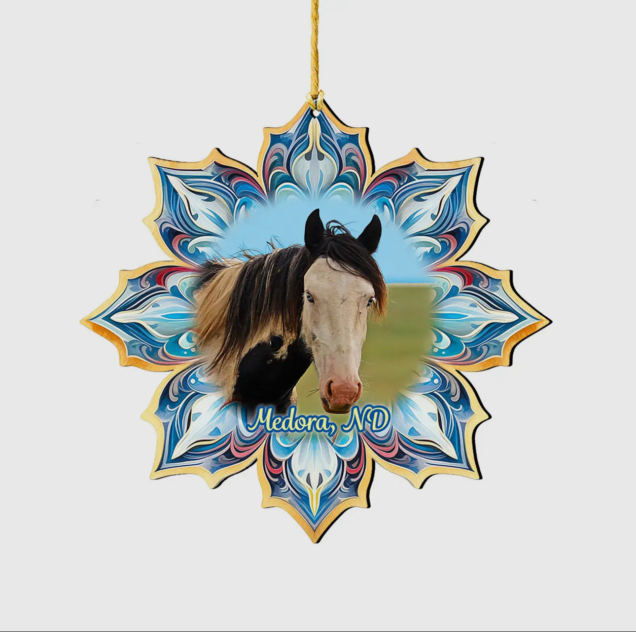 Chasing Horses Snowflake Ornaments