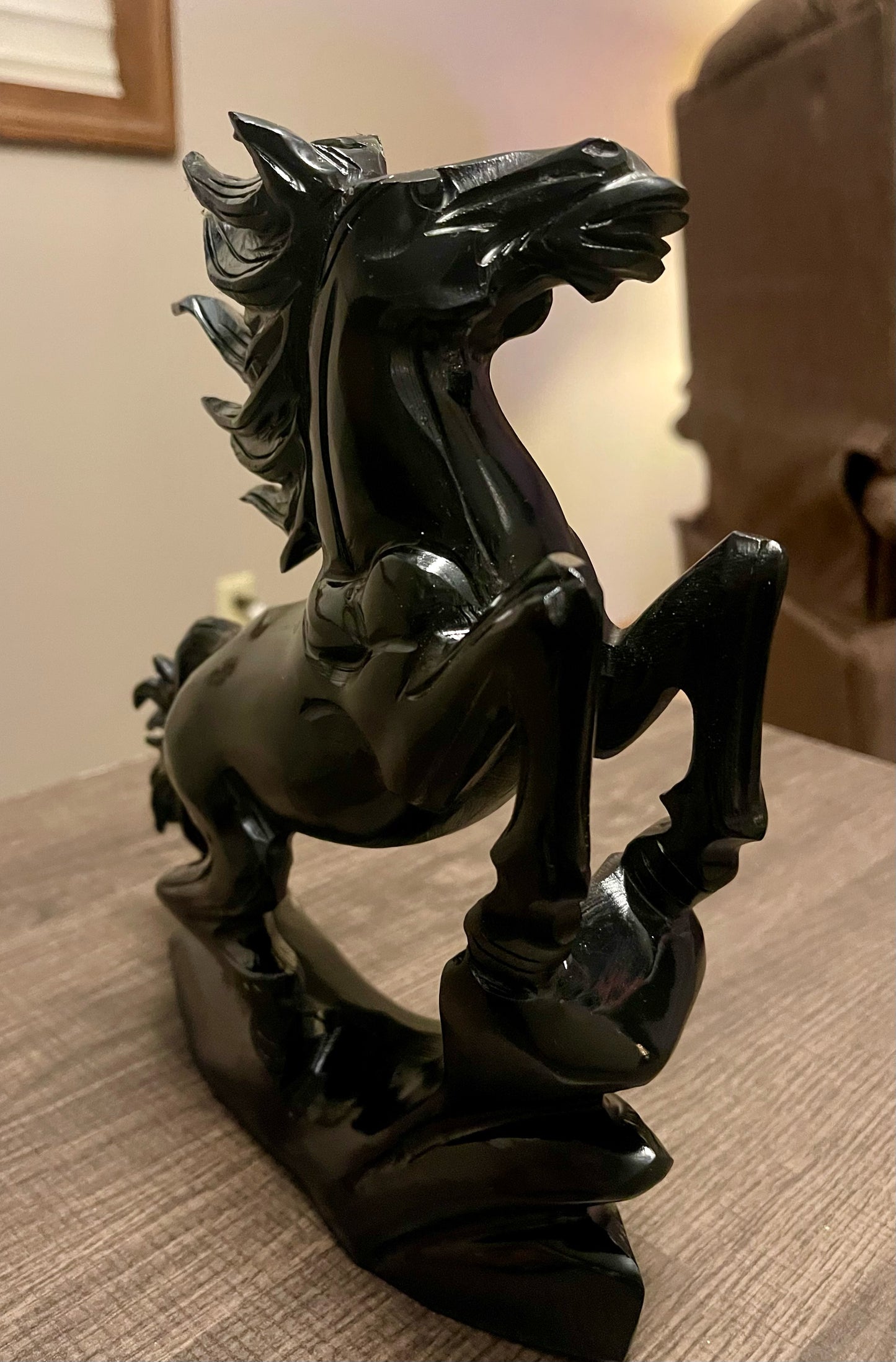Carved Obsidian Horse