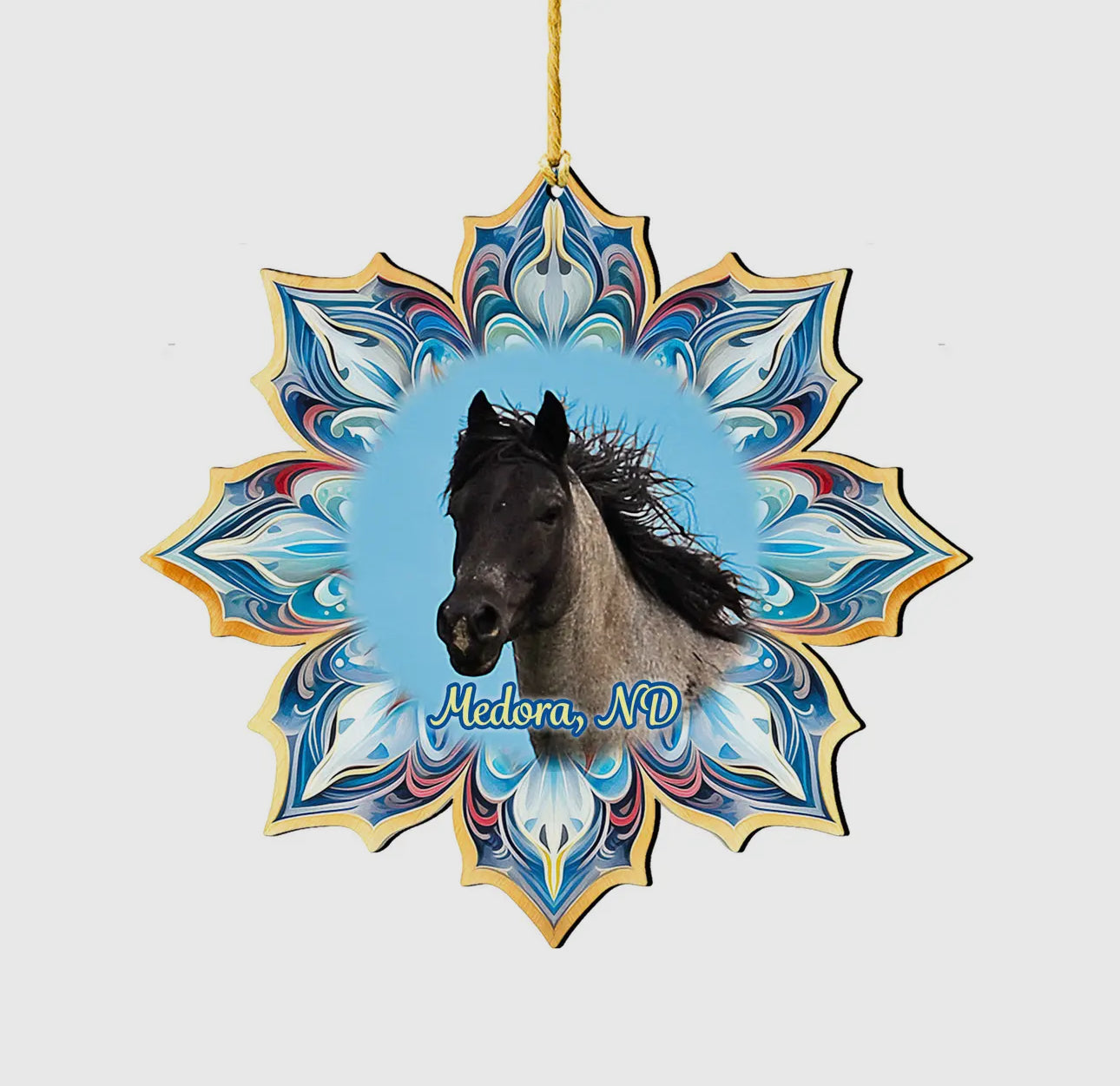 Chasing Horses Snowflake Ornaments