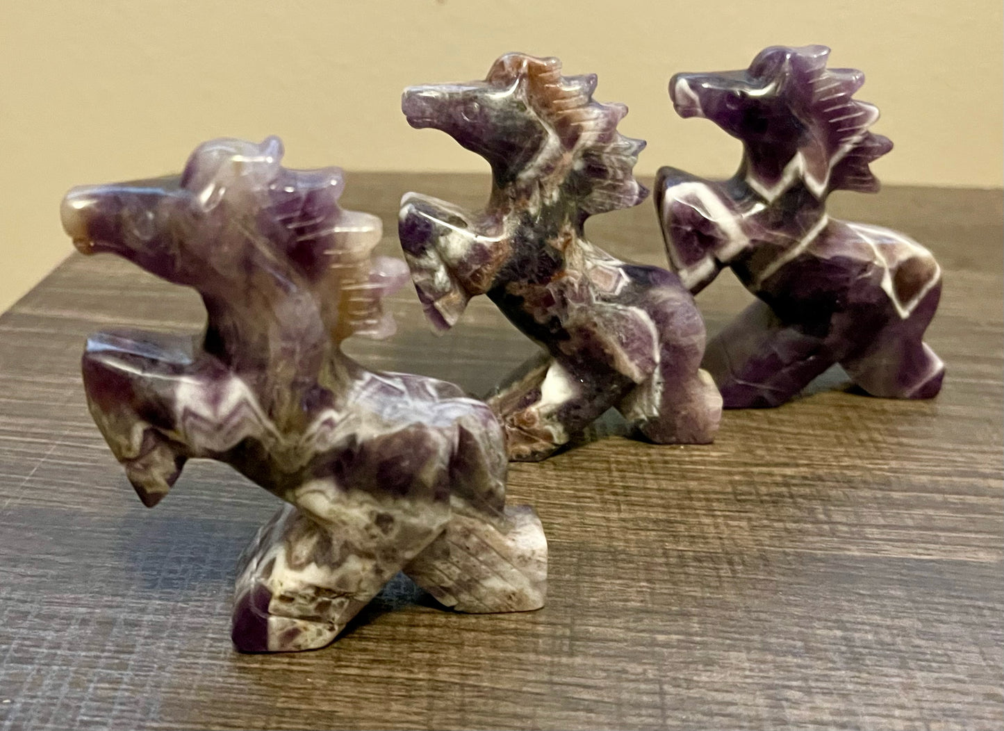4" hand carved stone horse