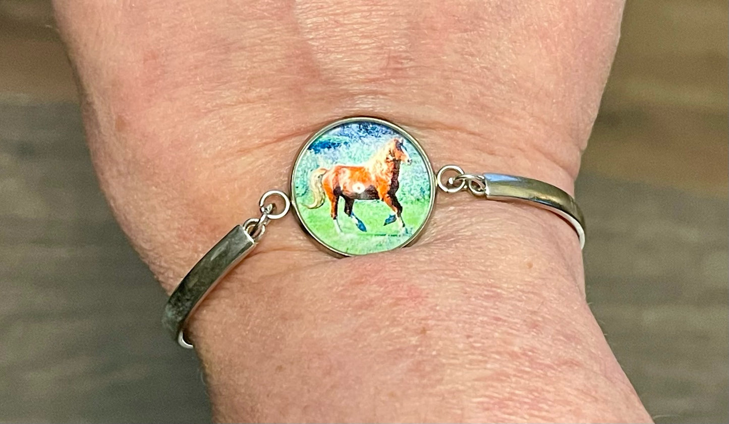 Chasing Horses adjustable metal bracelet