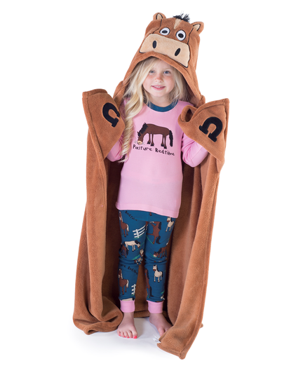 Lazy One Kids Hooded Blanket Critter Yeti