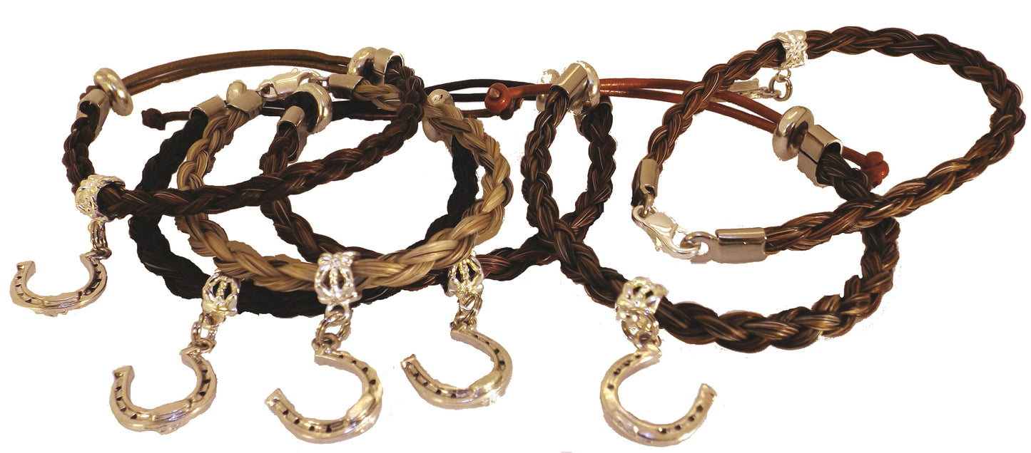 Horse Shoe Charm Horse Hair Bracelet