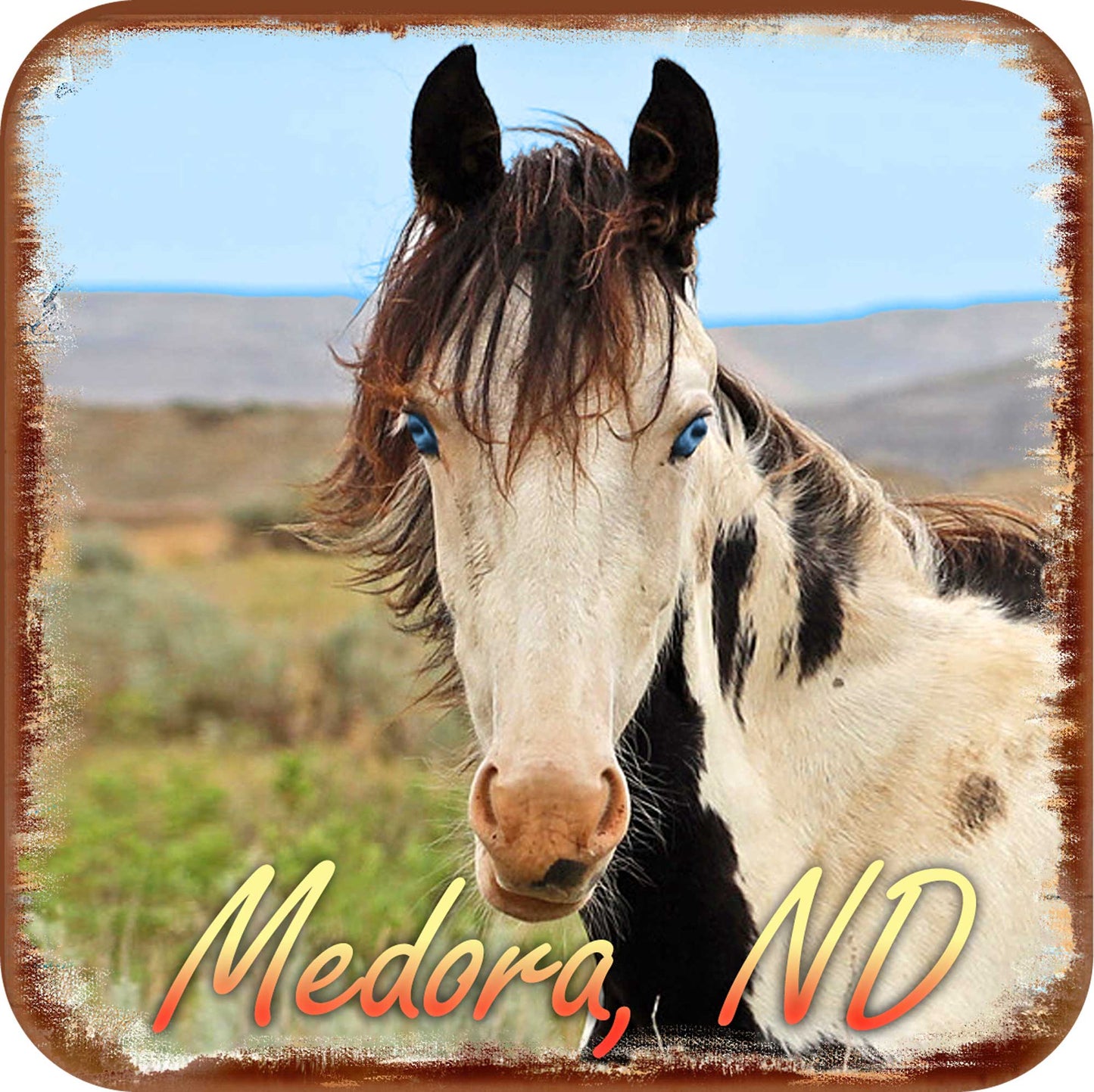 Chasing Horses Wood Coasters