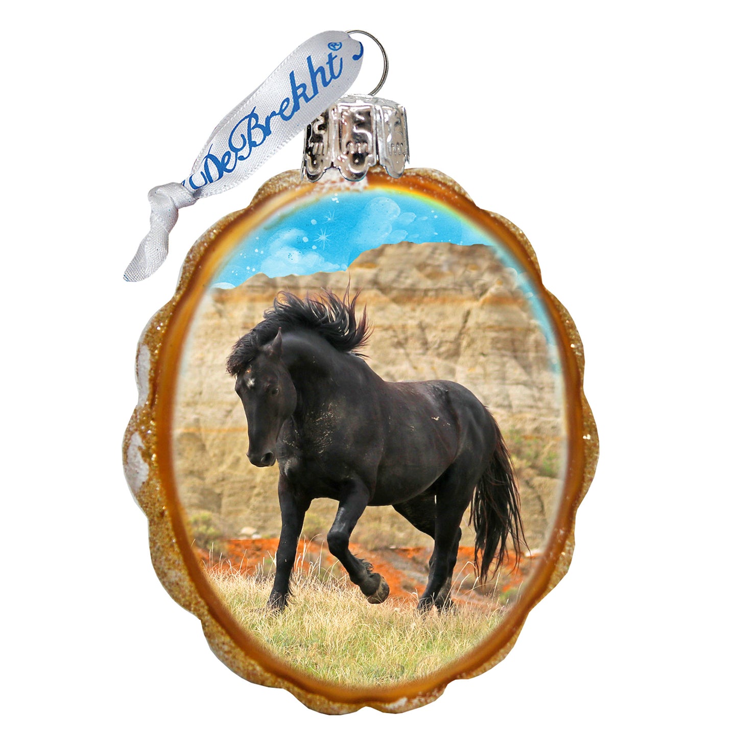 Chasing Horses Glass Ornaments