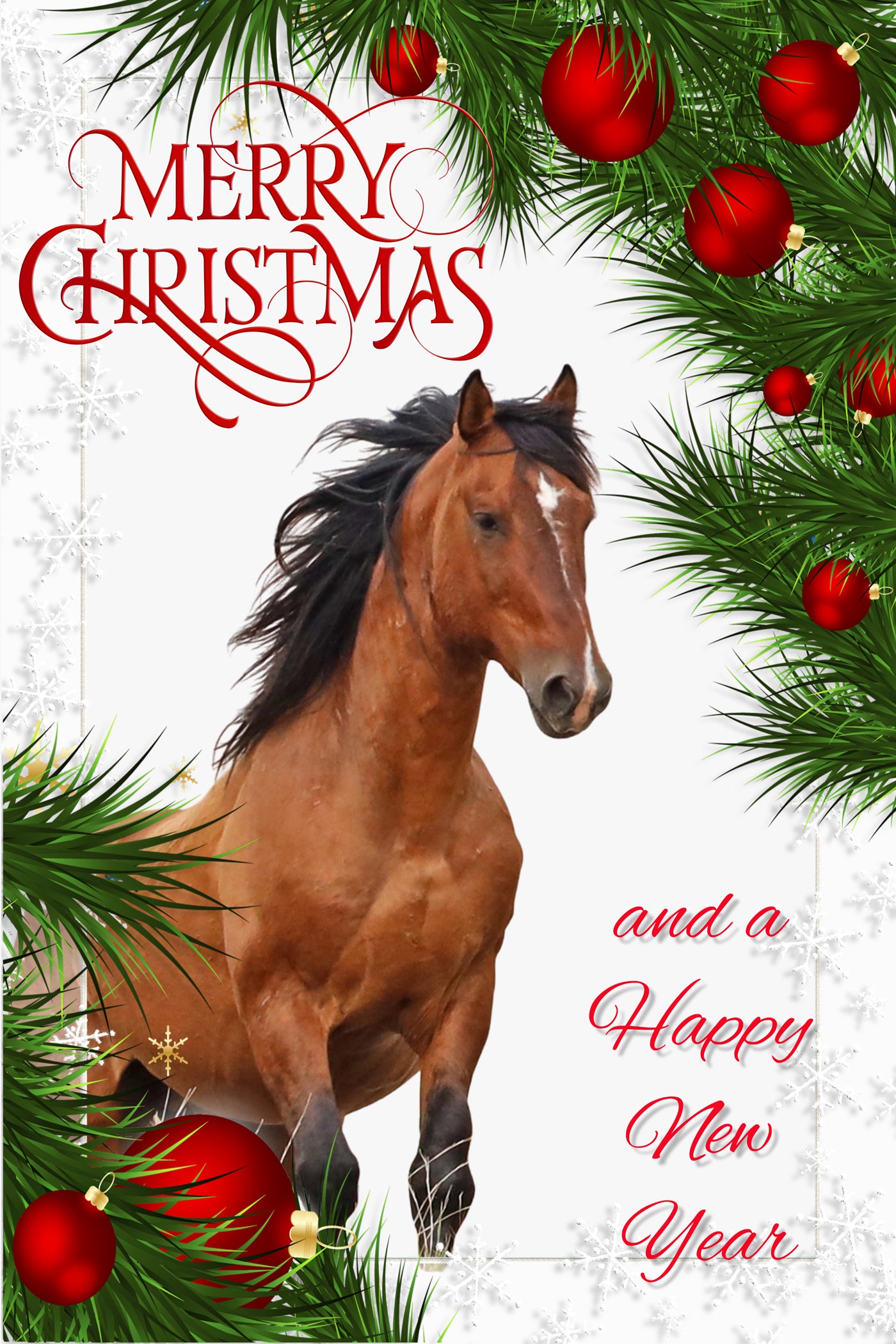 Chasing Horses 2021 Christmas card AND wooden ornament set