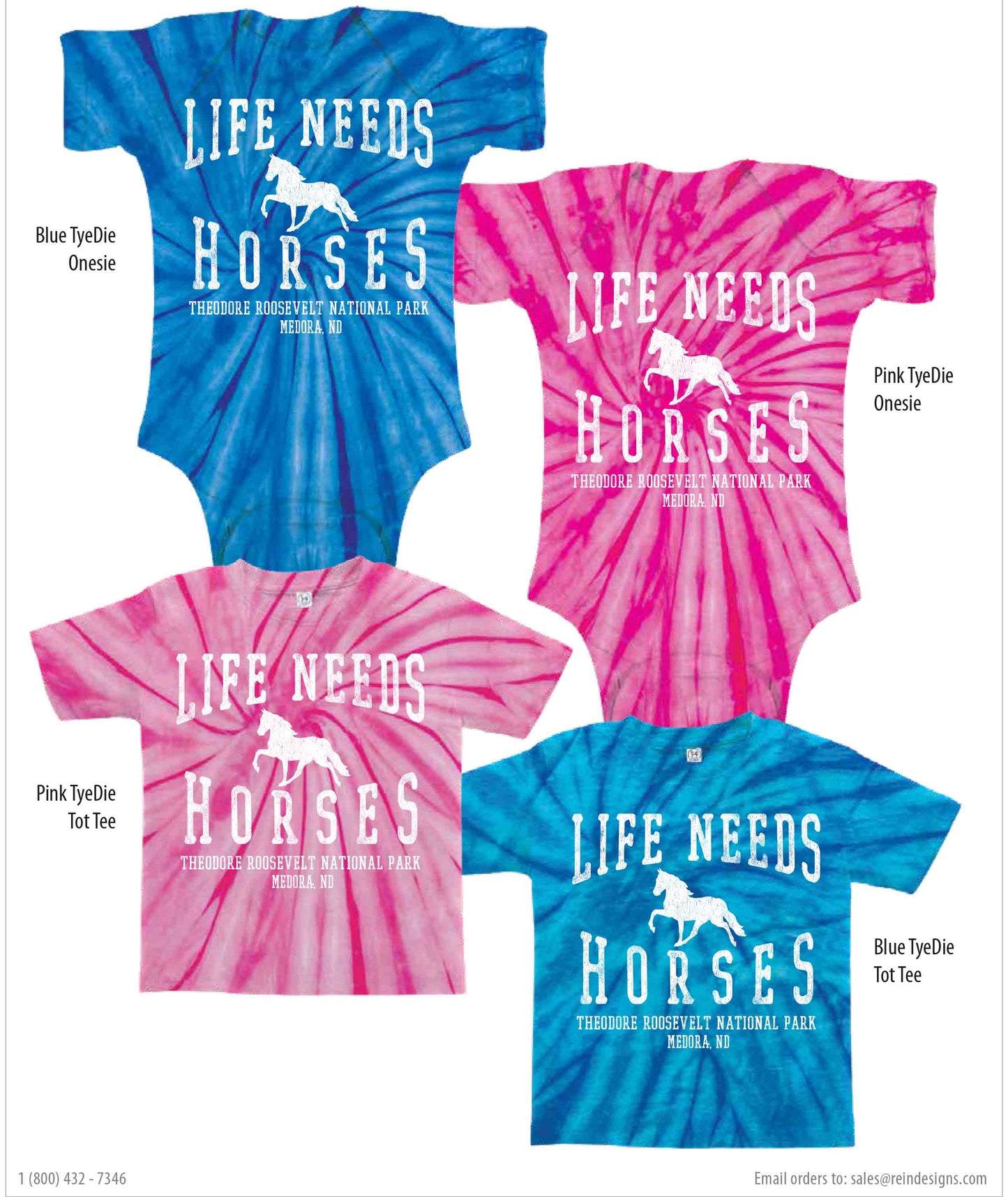 Infant/Toddler Life Needs Horses Medora Tie Dye Onesie and T-shirt