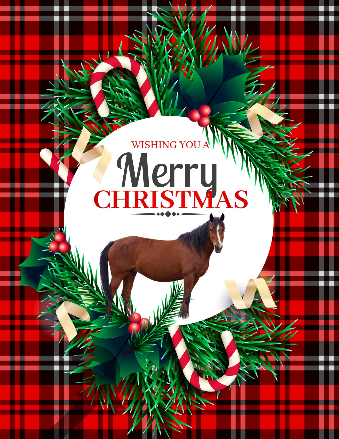 Chasing Horses 2021 Christmas card AND wooden ornament set