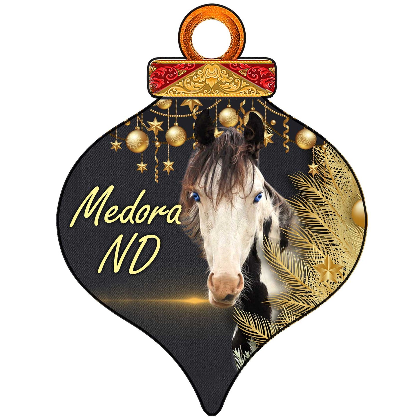 Chasing Horses 2021 Christmas card AND wooden ornament set
