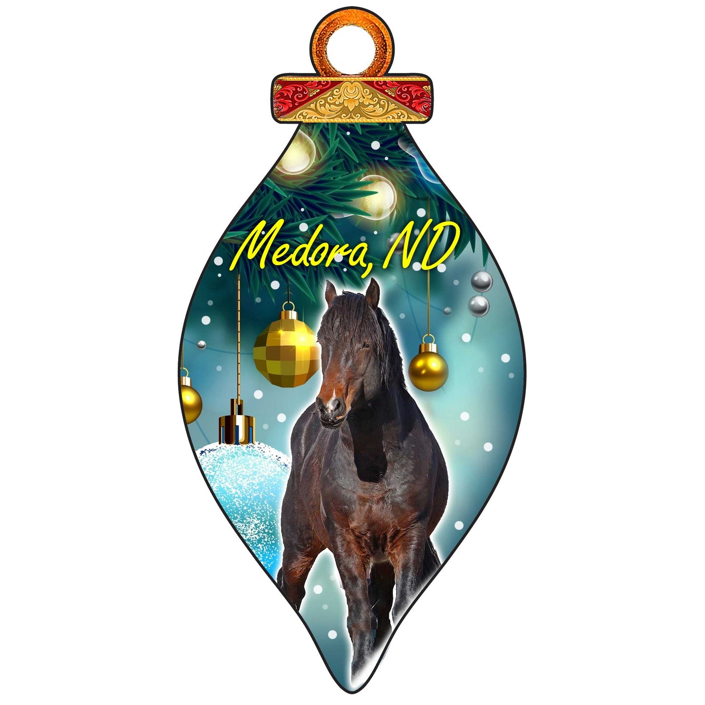 Chasing Horses 2021 Christmas card AND wooden ornament set