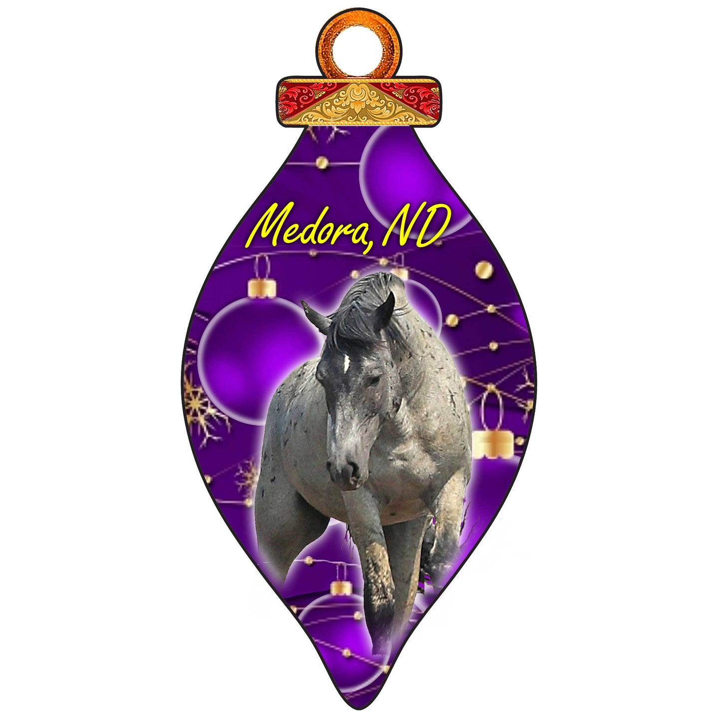 Chasing Horses 2021 Christmas card AND wooden ornament set