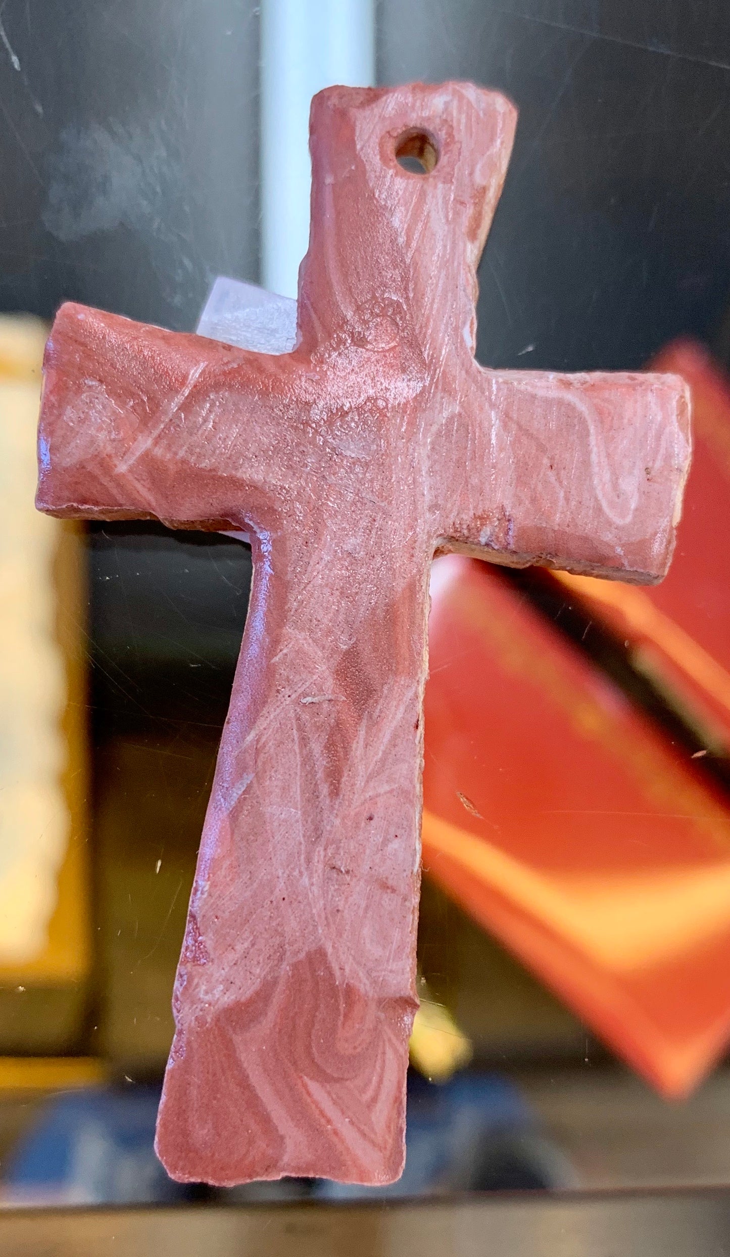 Small Cross ornament by Kicking Bird Pottery