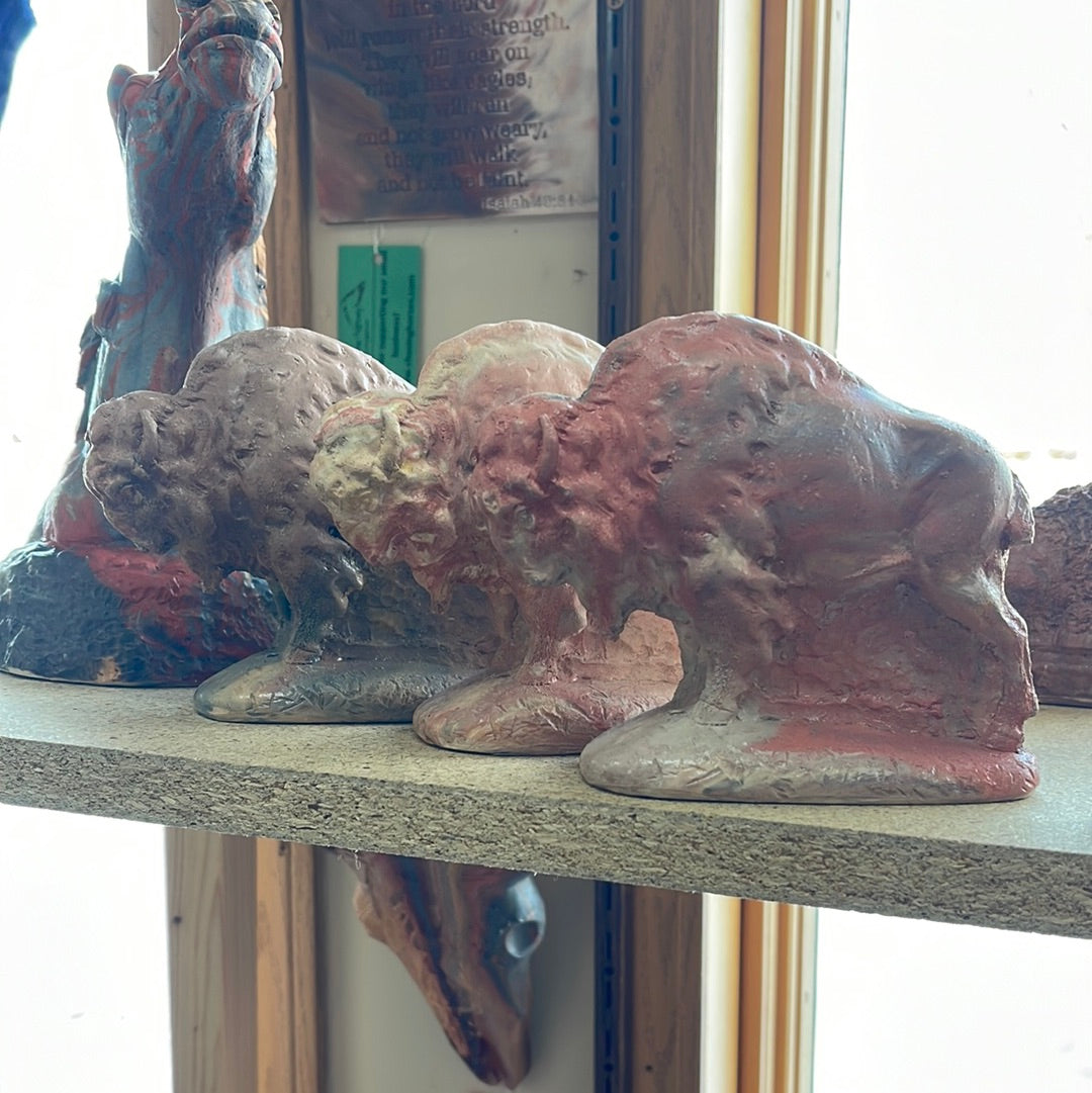 Small standing Buffalo by Kicking Bird Pottery