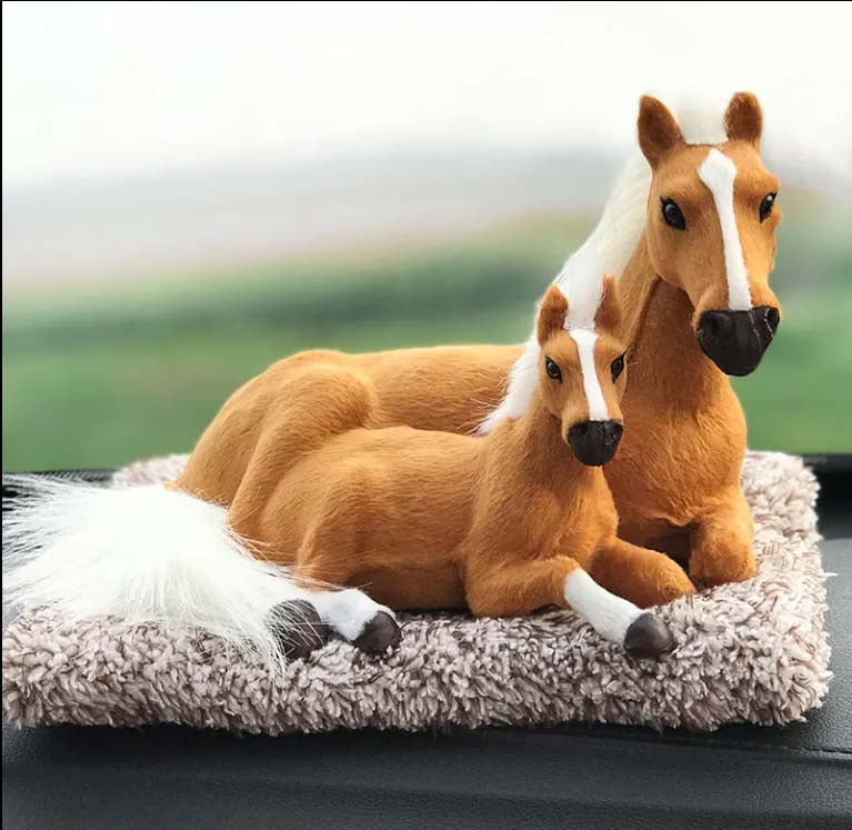 Flocked horse figurine