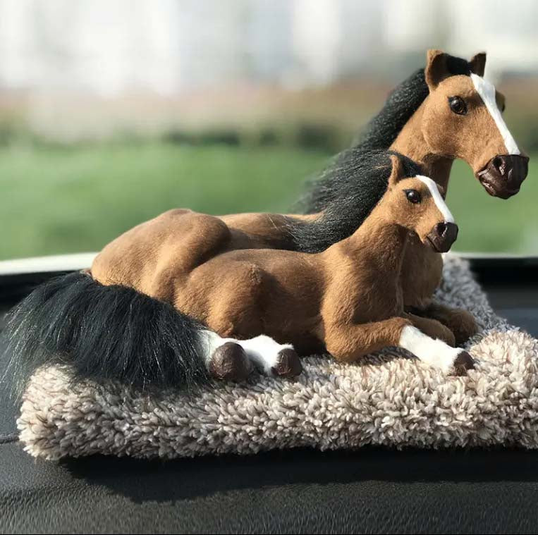 Flocked horse figurine