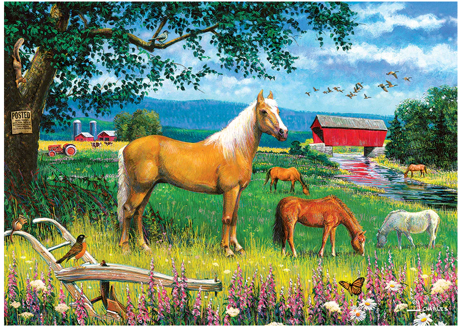 Horses in the Field (tray puzzle)