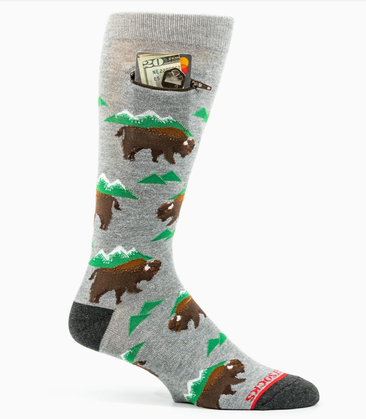 Pocket Socks®, Bison On Green