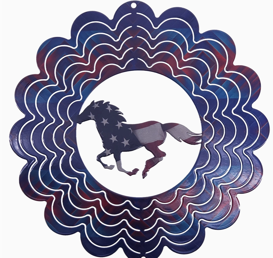 Kaleidoscope Allegiance Horse Wind Spinner