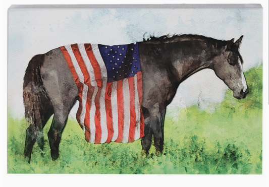 American Flag Horse - Small Talk Rectangle