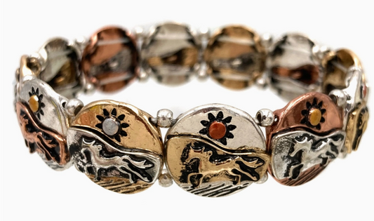 Southwestern Horse Aztec Navajo Stretch Bracelet