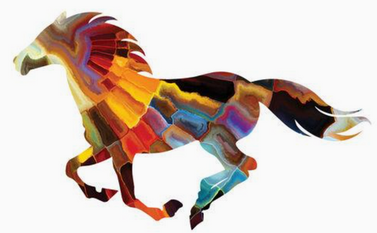 Mayan Sun Small Running Horse Wall Art