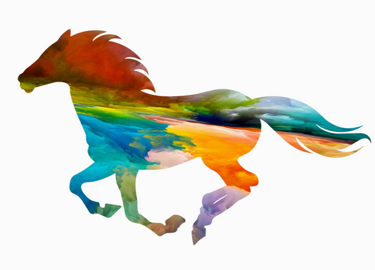 Rainbow Sunset Small Running Horse Wall Art