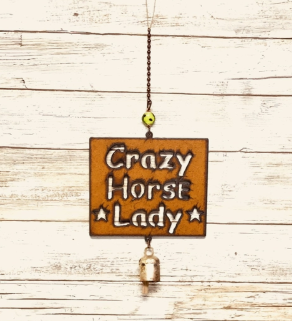 Crazy Horse Lady Western Bell Mobile Garden Art