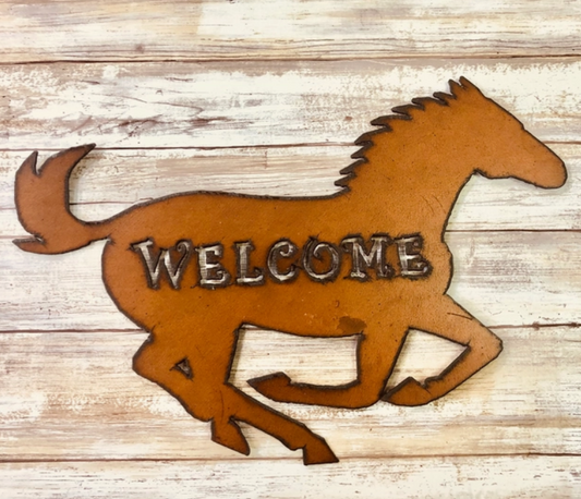 Horse Image Welcome Rustic Western Sign