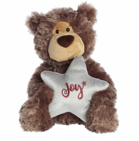 Aurora Medium Brown Holiday 12 inch Joy Bear