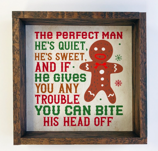 The Perfect Man - Funny Framed Holiday Word Sign Decor