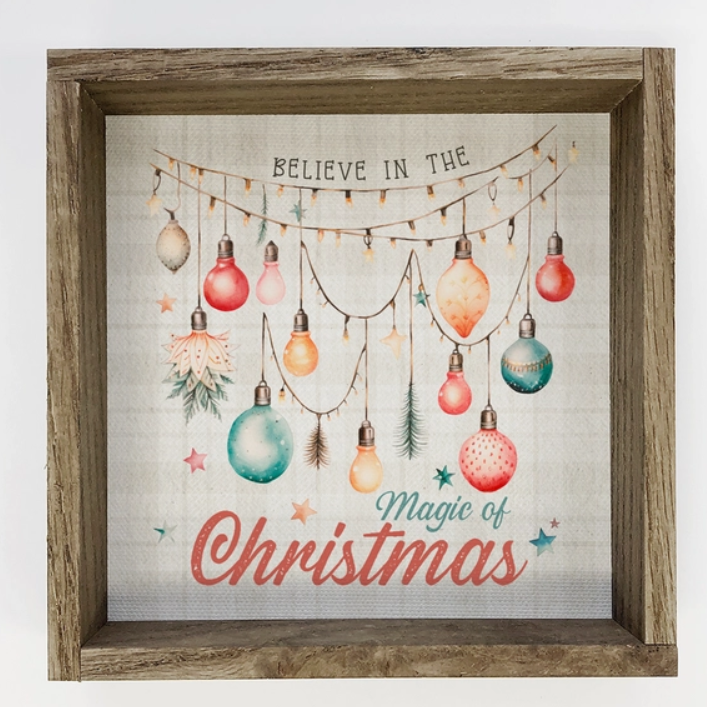 Vintage Believe in Magic Christmas Lights - Cute Holiday Art