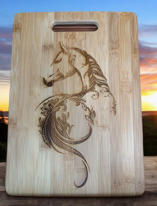 Horse Design Bamboo Cutting Board