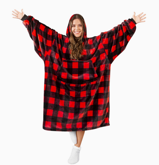 Lumberjack Red Hooded Blanket